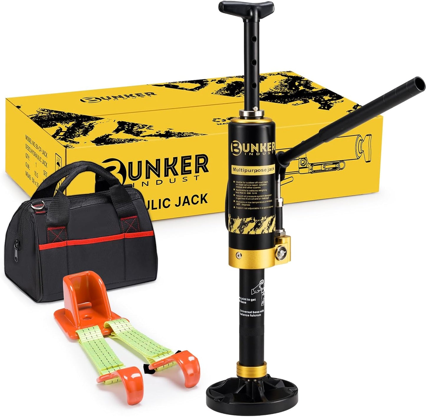 BUNKER INDUST Portable Hydraulic Recovery Jack with Lift Mate - 19,400 lbs Lifting Capacity for SUVs & Off-Road Vehicles