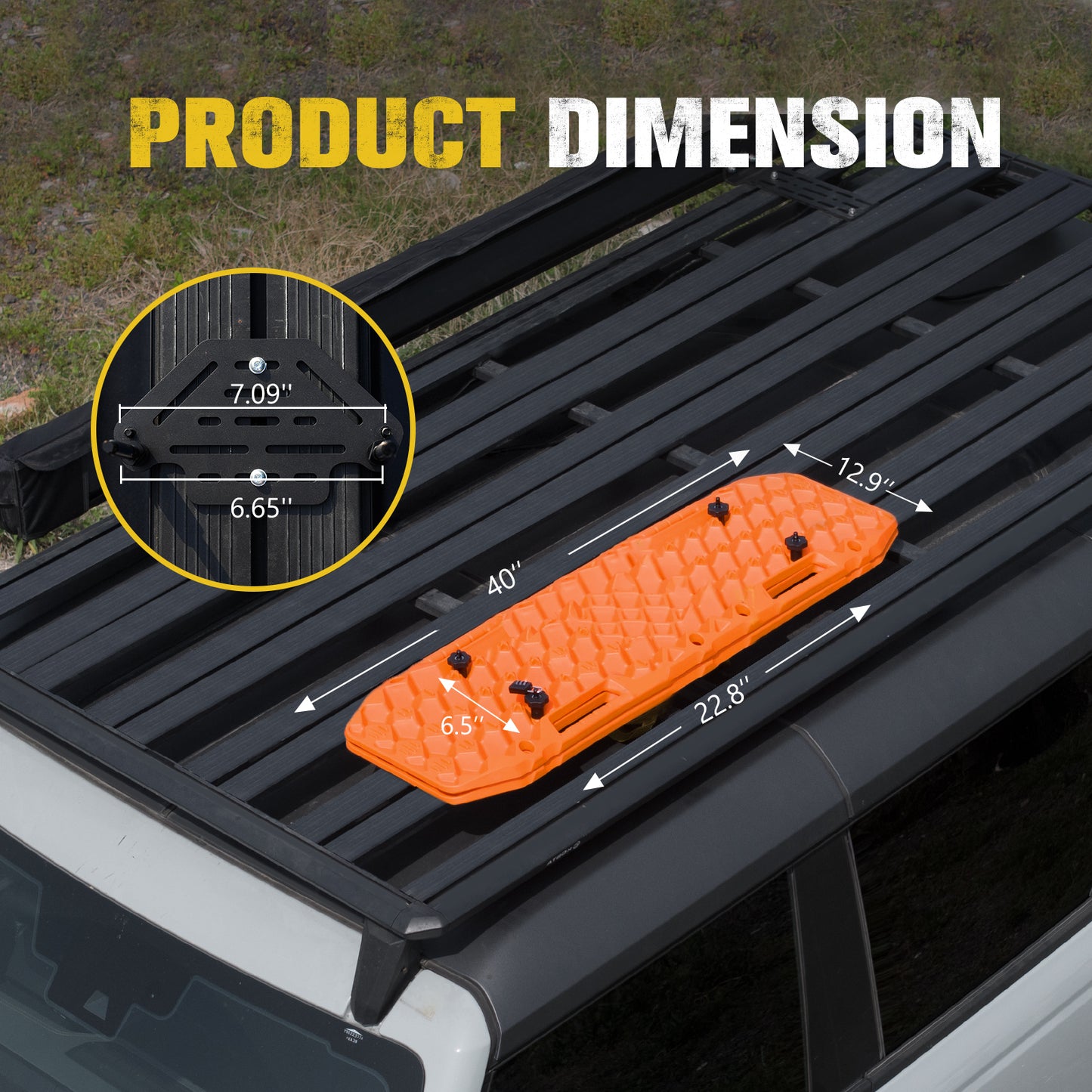 BUNKER INDUST Gen 7th Traction Boards with Mounting Kit & Jack Base - Pair Offroad Recovery Tracks for 4x4, Jeep, Truck Tires - Sand, Mud, Snow Ramps