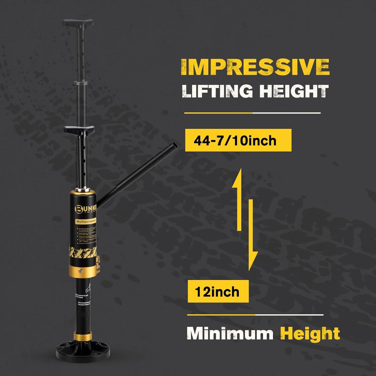 BUNKER INDUST Portable Hydraulic Recovery Jack with Lift Mate - 19,400 lbs Lifting Capacity for SUVs & Off-Road Vehicles