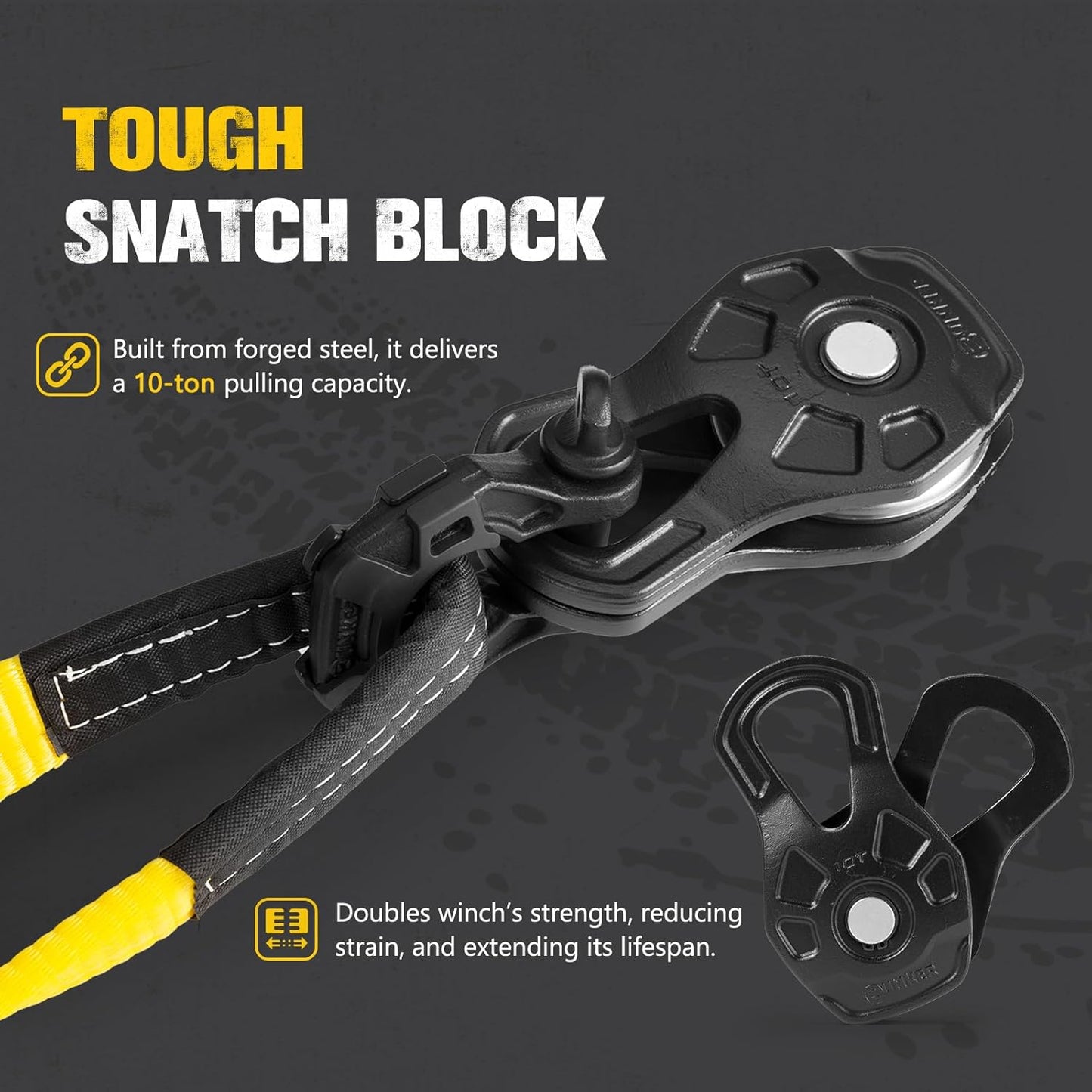 BUNKER INDUST Off Road Recovery Kit with 30ft & 10ft Tow Straps, Snatch Block, D-Ring Shackles, Shackle Receiver, Gloves, Winch Dampener Bag for Trucks, SUVs, ATVs