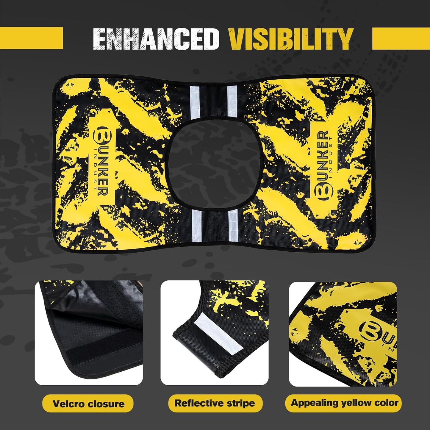 BUNKER INDUST Winch Damper Bag for Winch Cable/Rope Safety Recovery, Off-Road Winch Rope Damper Blanket with Pocket & Reflective Strips