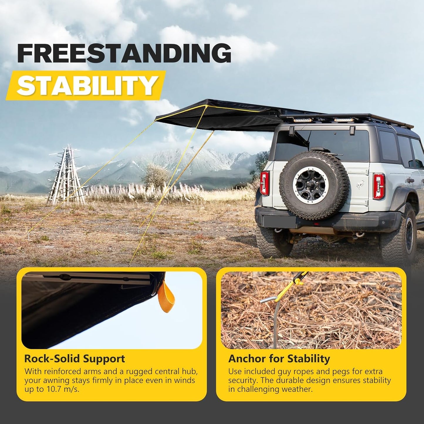 BUNKER INDUST 180 Degree Awning Free Standing