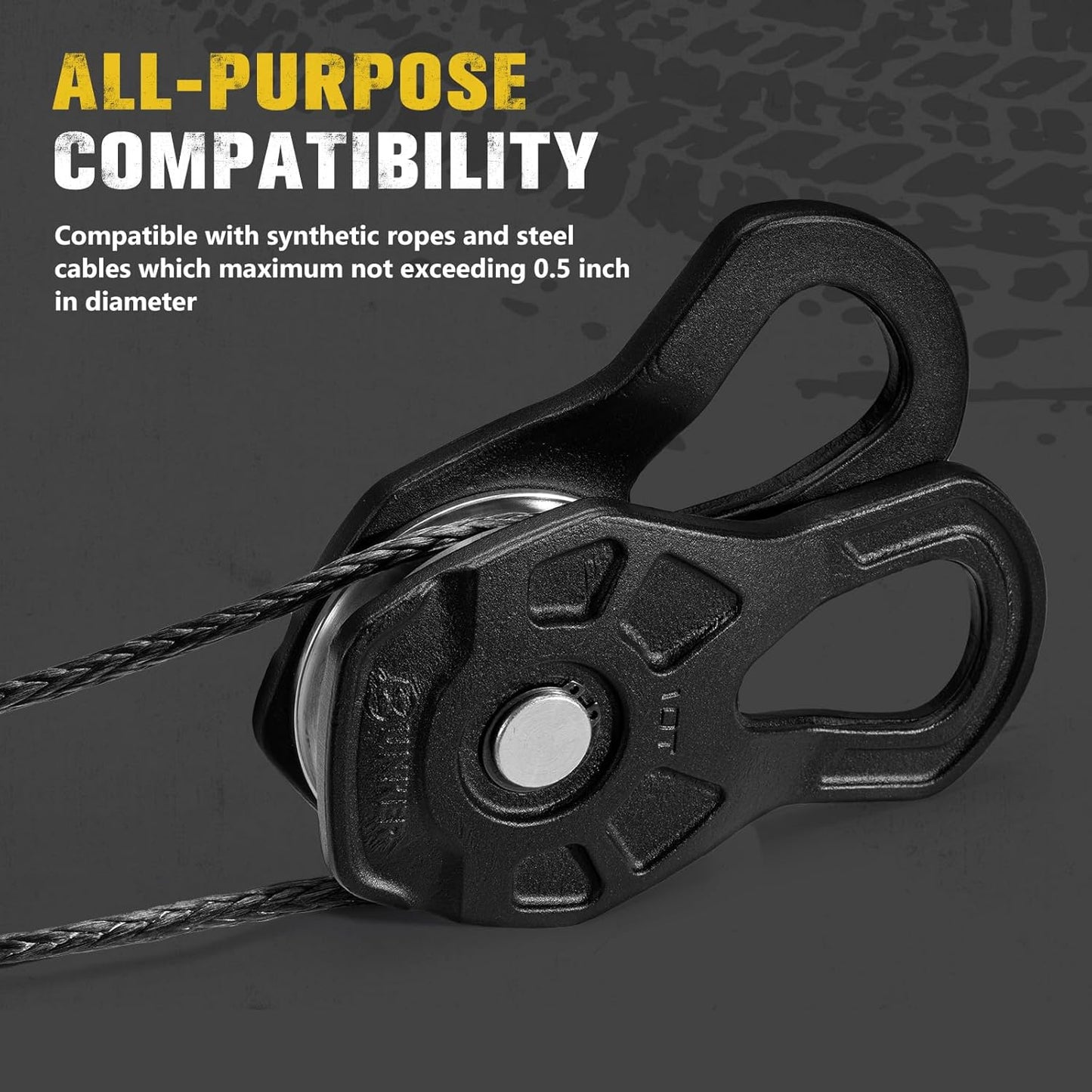 10 Ton Snatch Block for Synthetic Rope and Steel Cable under 0.5 inch in Diameter