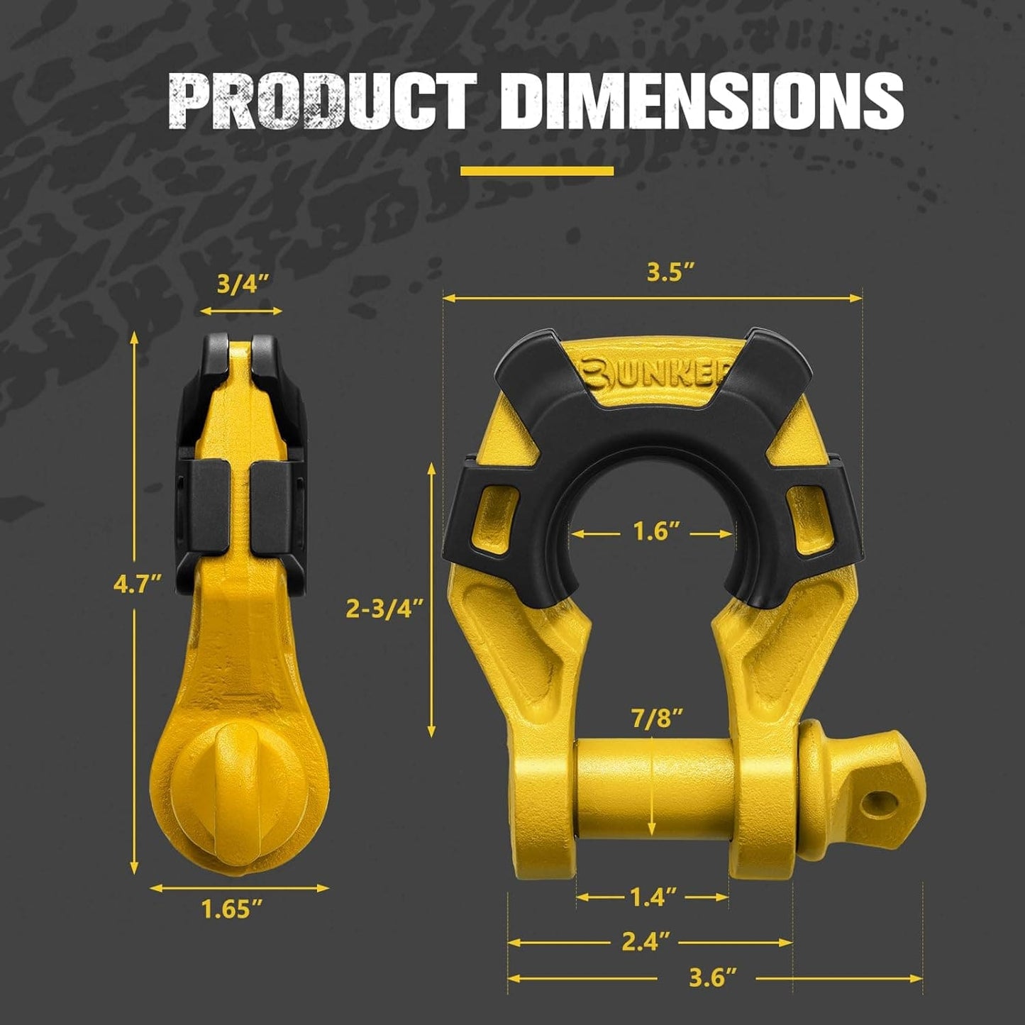 3/4" D Ring Shackle with 7/8" Pin + Isolator