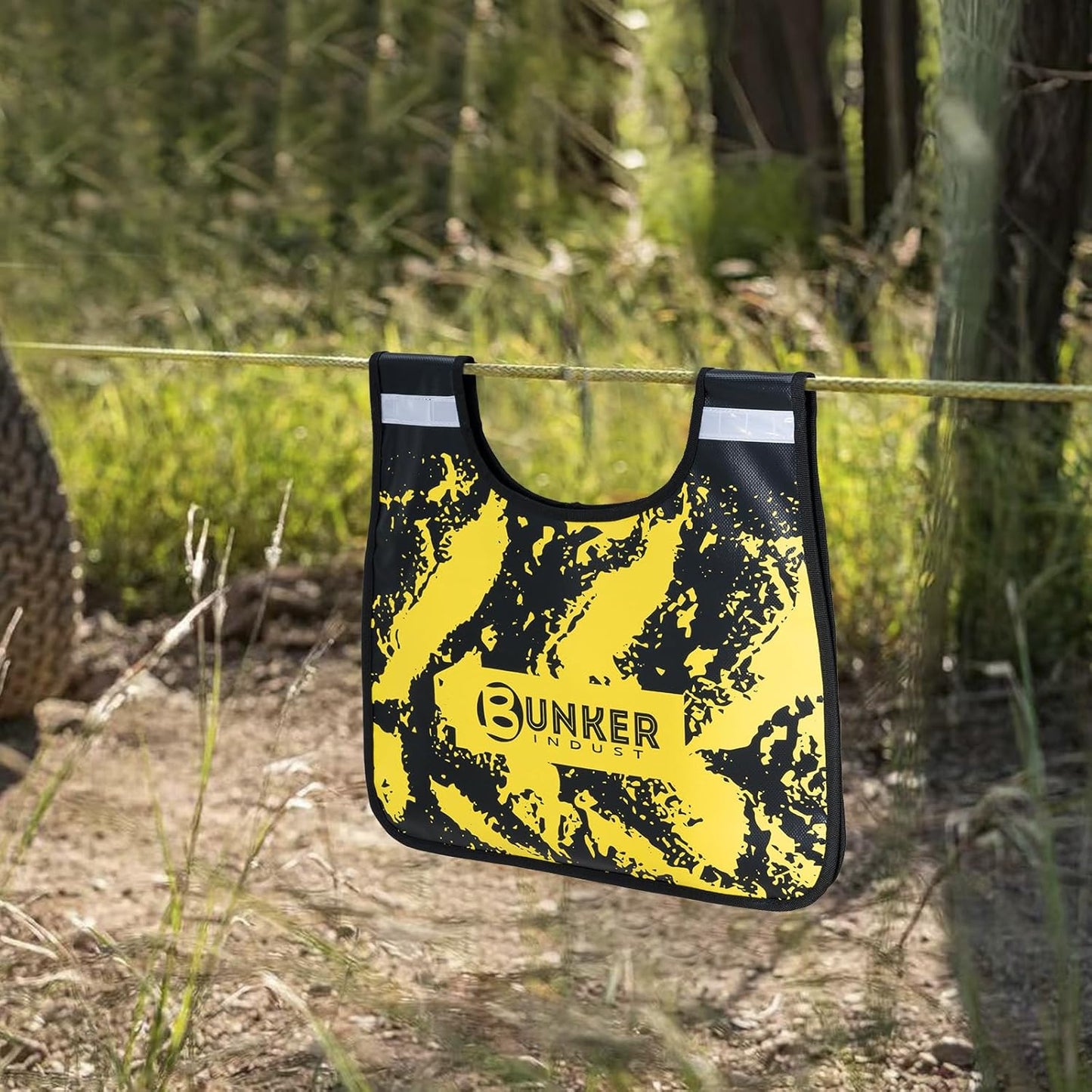 BUNKER INDUST Winch Damper Bag for Winch Cable/Rope Safety Recovery, Off-Road Winch Rope Damper Blanket with Pocket & Reflective Strips
