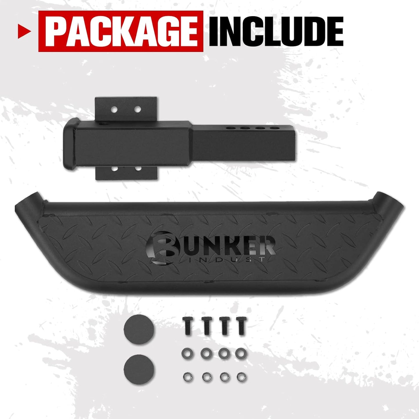 BUNKER INDUST Hitch Step for Vehicles, Trailer Trucks, and Pickups - 2 Inch Hitch Receiver Compatible, Anti-Slip Rear Bumper Guard Protector