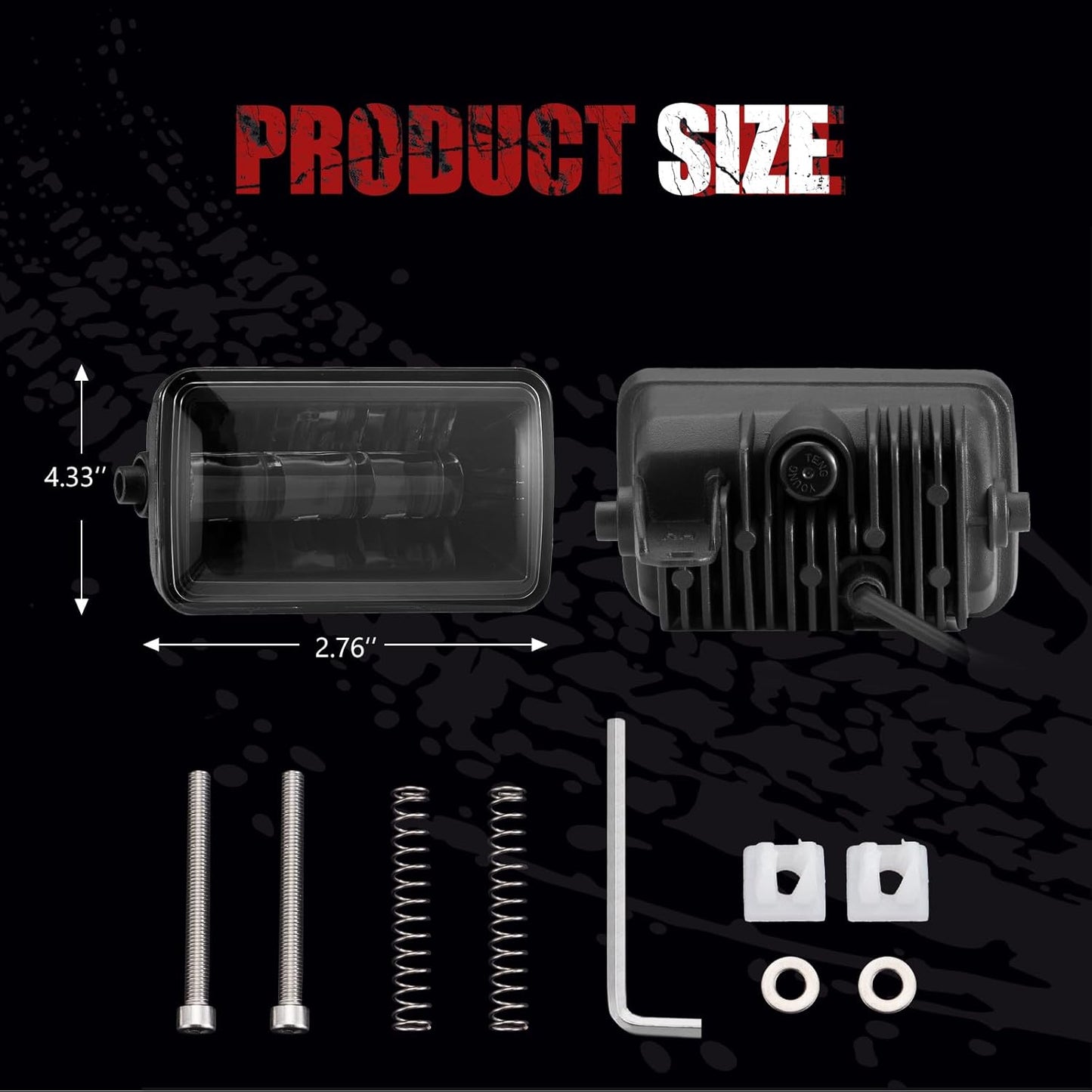 BUNKER INDUST LED Fog Lights Compatible with Ford F150 2015-2020, Front Bumper Driving Fog Lamp Kit Replacement Foglight Square (1 Pair)