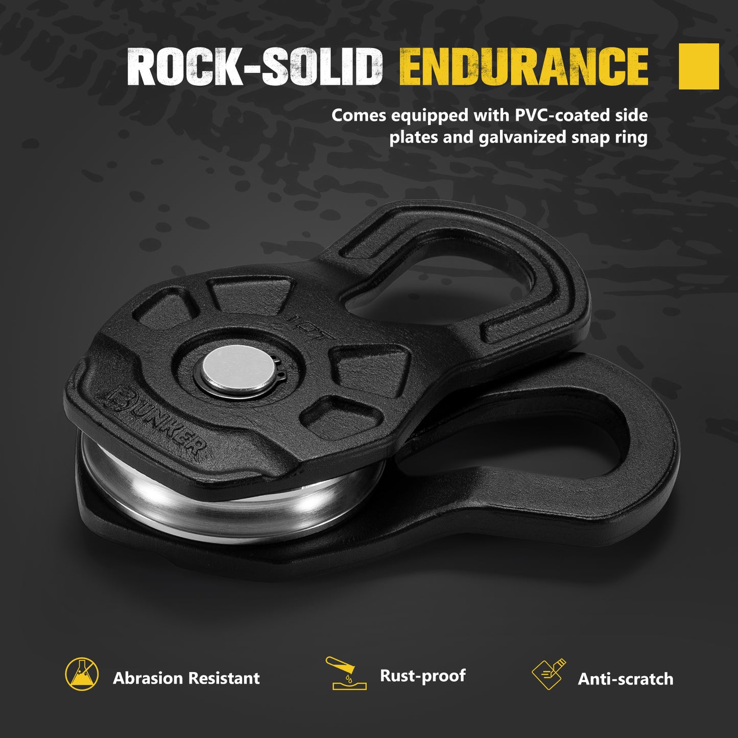 10 Ton Snatch Block for Synthetic Rope and Steel Cable under 0.5 inch in Diameter