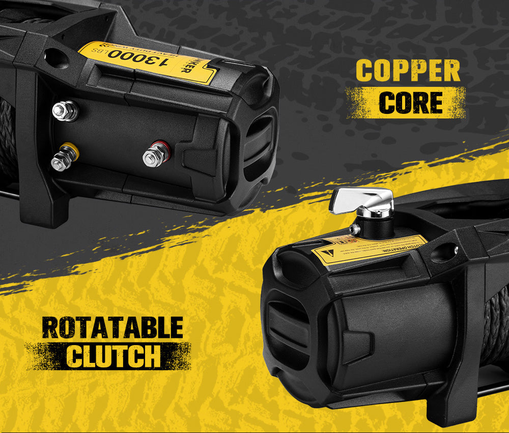 13000lb Electric Winch 12V Waterproof with Synthetic Rope