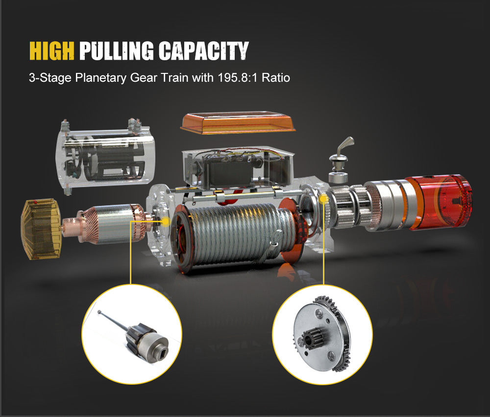 13000lb Electric Winch 12V Waterproof with Synthetic Rope