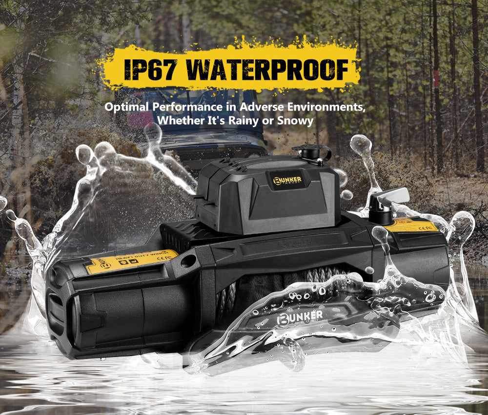 13000lb Electric Winch 12V Waterproof with Synthetic Rope