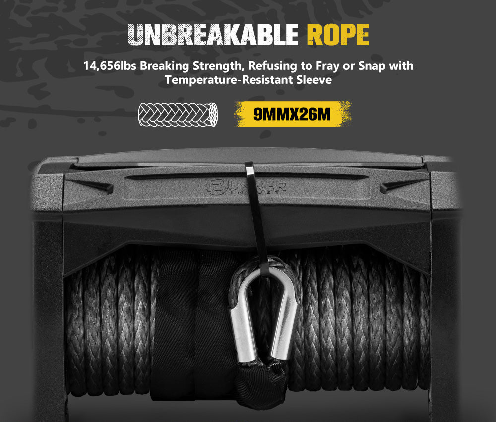 13000lb Electric Winch 12V Waterproof with Synthetic Rope