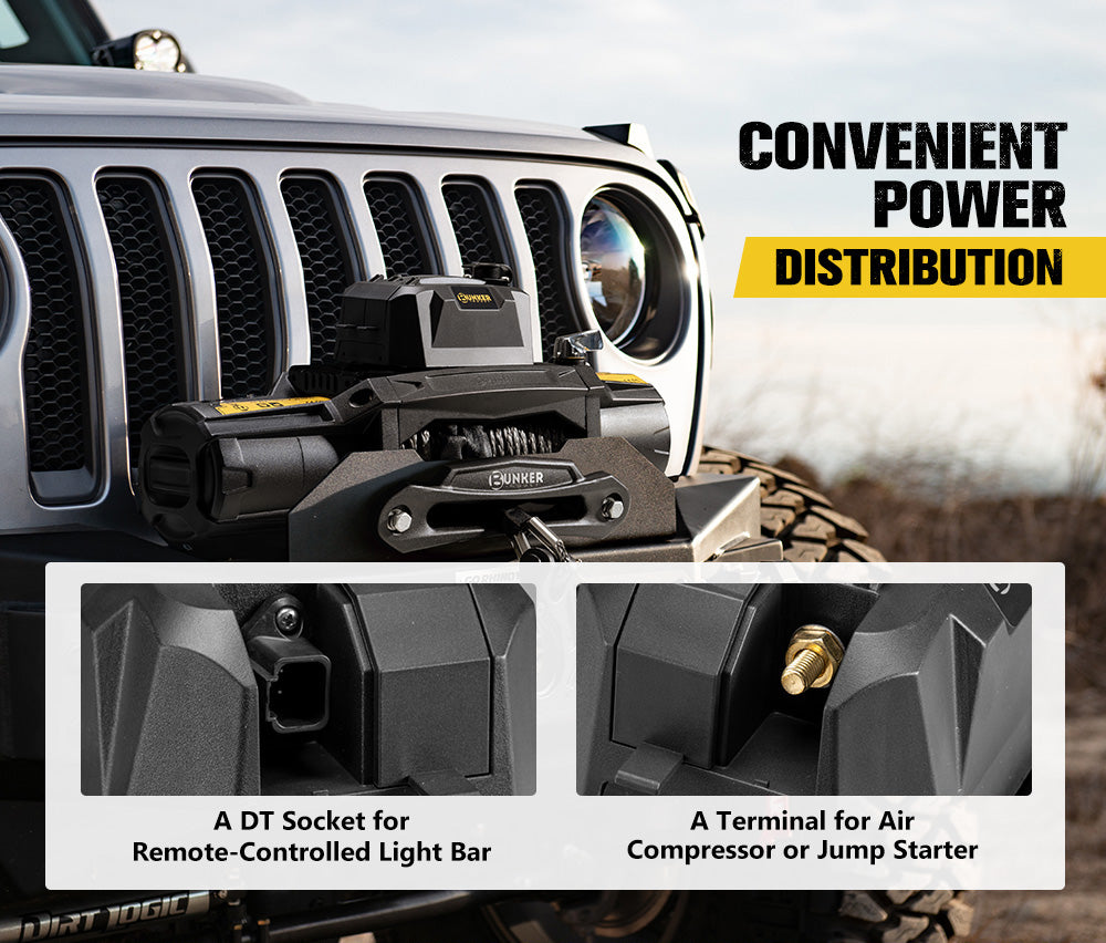 13000lb Electric Winch 12V Waterproof with Synthetic Rope