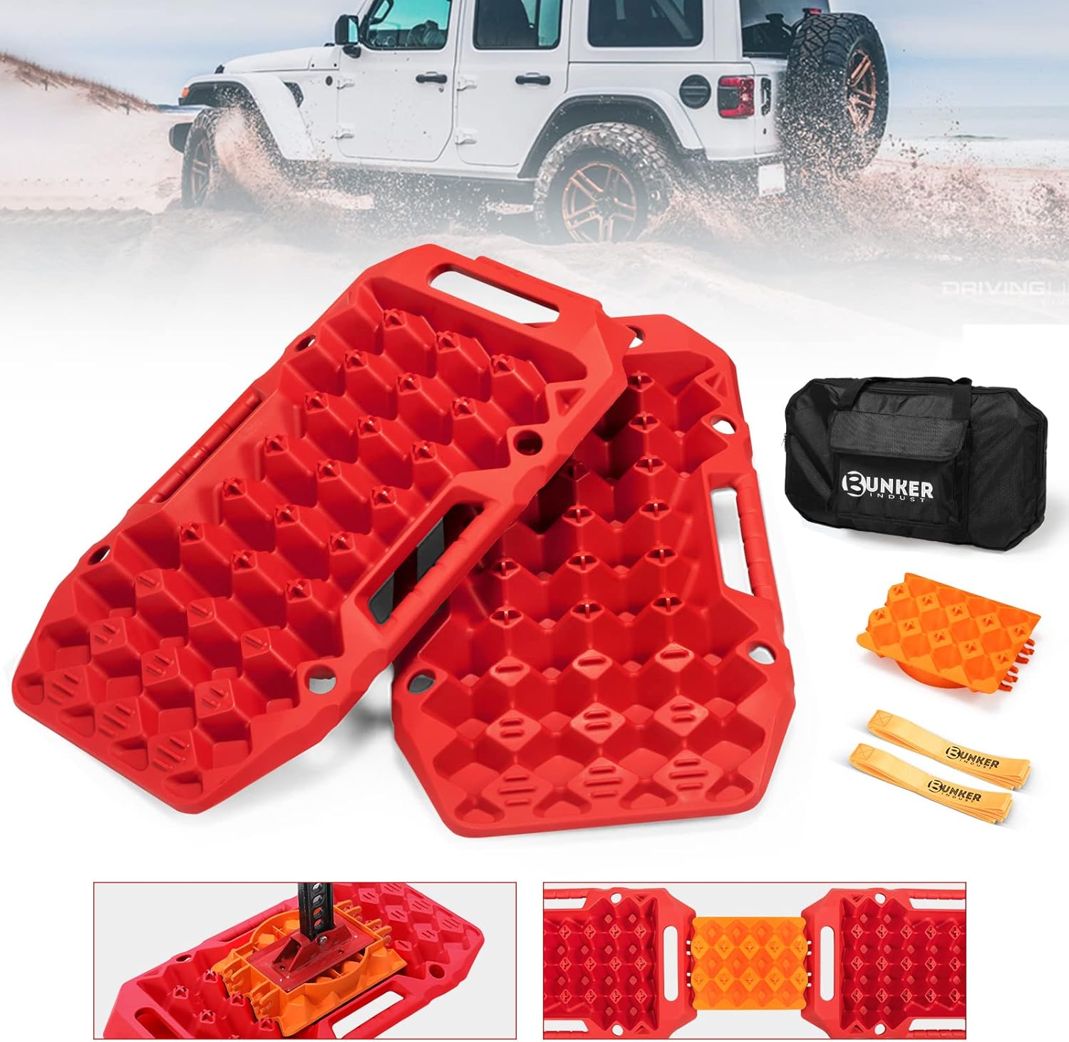 BUNKER INDUST Offroad Traction Boards with Jack Base
