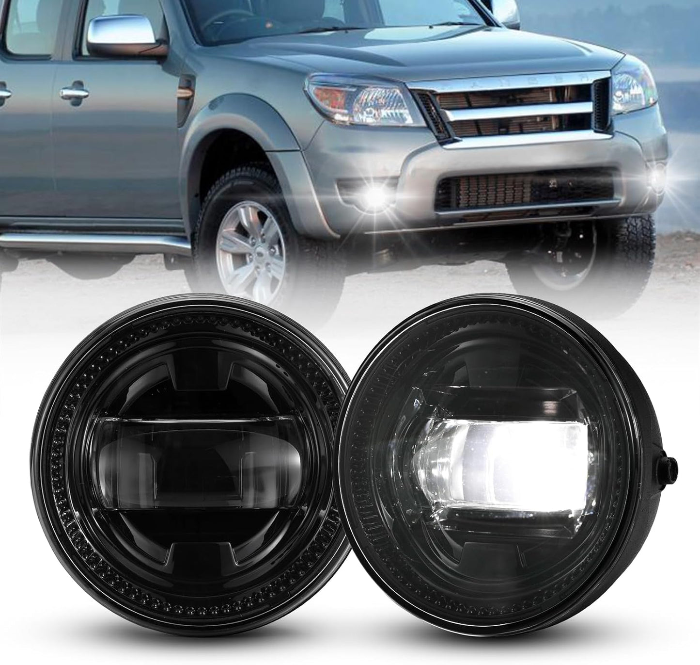 BUNKER INDUST LED Fog Lights Compatible with 2008 2009 2010 2011 ford ranger, Bumper Driving Fog Lamp Kit Replacement Foglight (1 Pair)