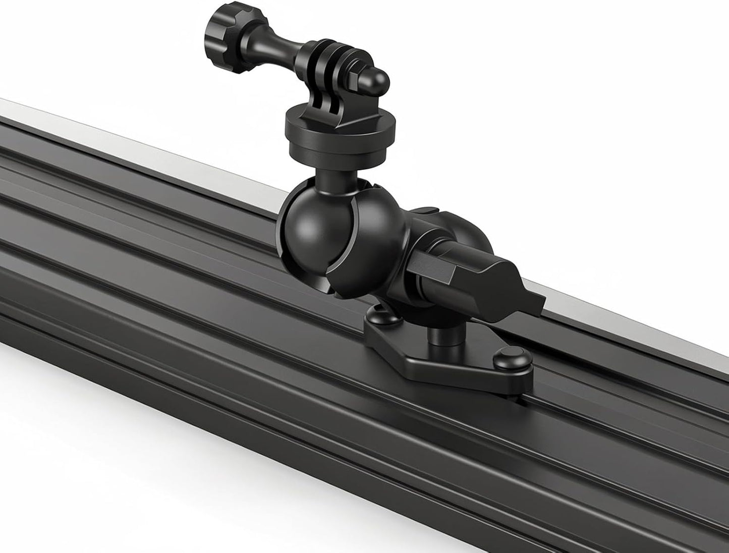 BUNKER INDUST Universal Roof Rack Action Camera Mount Bracket, 360° Adjustable Camera Holder Compatible with GoPro, DJI, Insta360 for Vehicle T-Slot Platform Cross Bar Off-Road Overlanding Camping