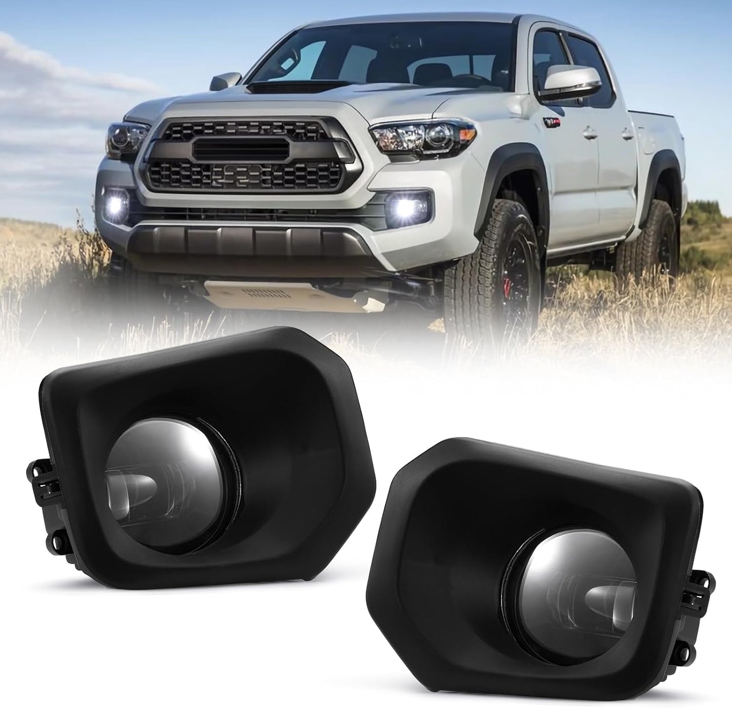 BUNKER INDUST LED Fog Lights Compatible with 2016-2022 Toyota Tacoma, Bumper Driving Fog Lamp Kit Replacement Foglight (1 Pair)