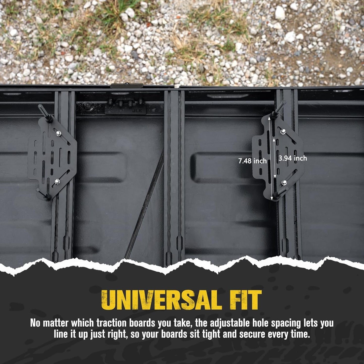 BUNKER INDUST Recovery Track Board Mounting Kit, Universal Traction Boards Mount Bracket for Rooftop Platform with Lock ( Only for 2 Boards)