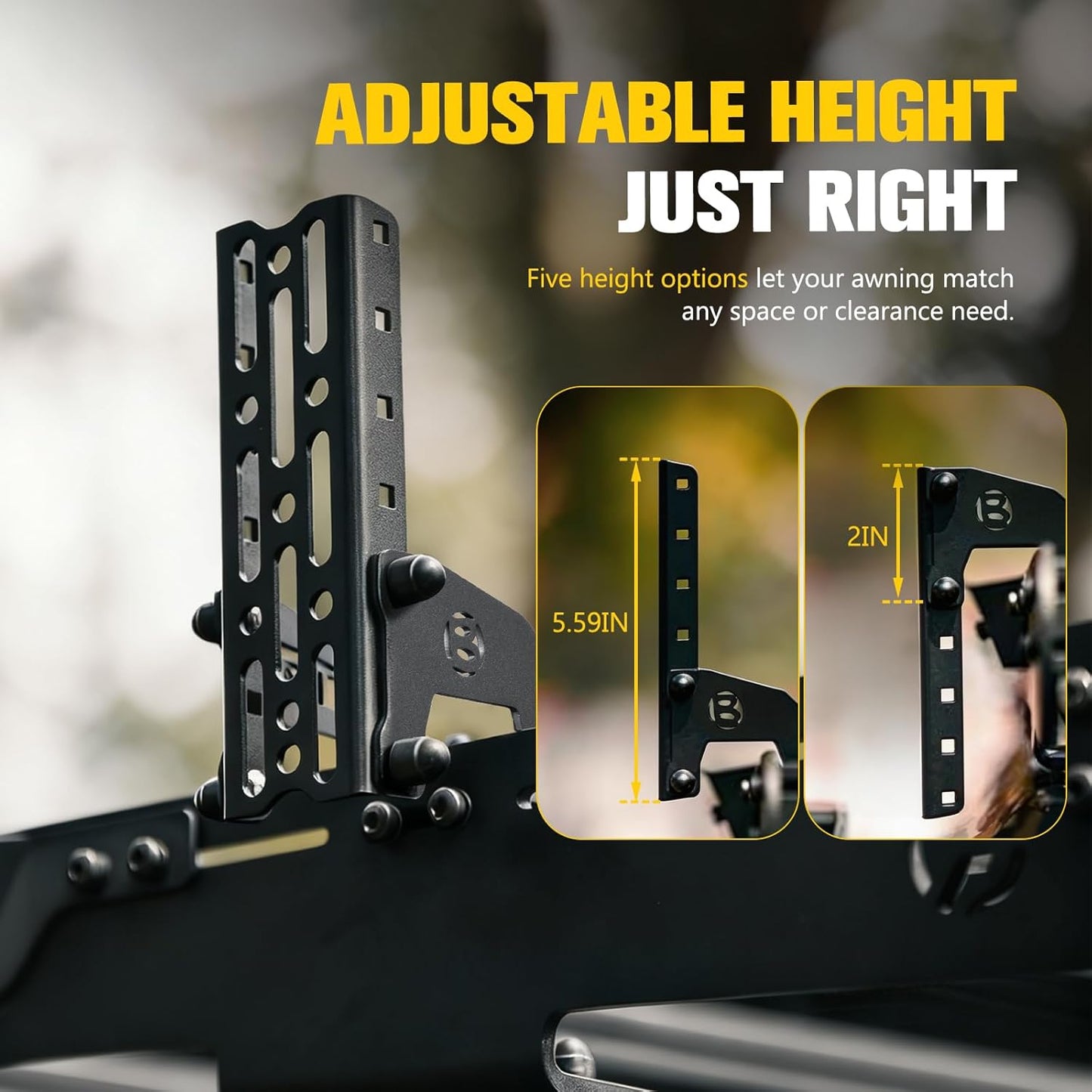 BUNKER INDUST 3 Pcs Awning Mounting Brackets for Car Roof Rack, Heavy Duty L-Shaped Mount Brackets Fit for Vehicle 180 Awning / 270 Awning / Shower Awning