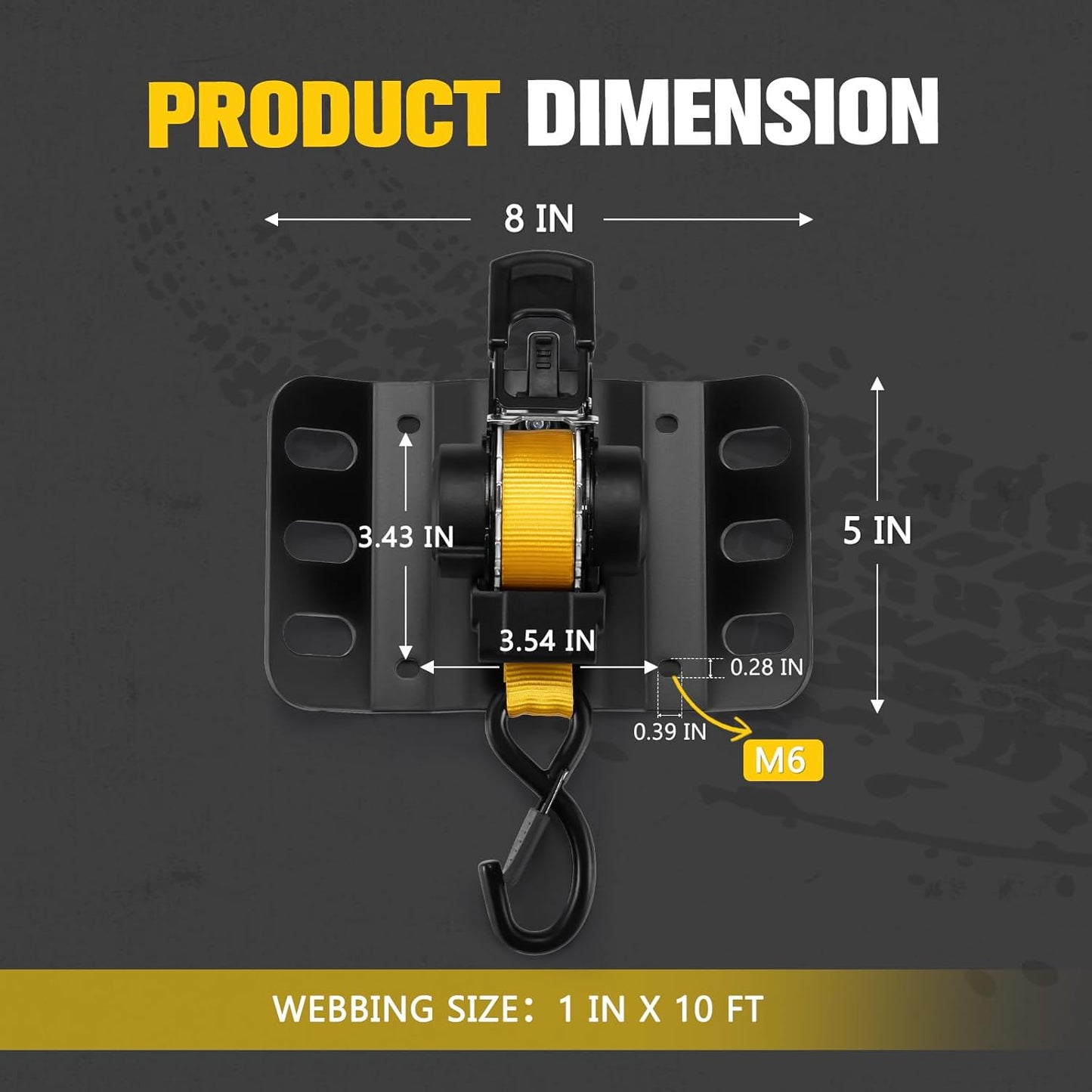 BUNKER INDUST Retractable Ratchet Straps for Ford F-150 2015-2026, 1" x 10' Truck Bed Tie Downs, 2 Pack Bolt-On Heavy Duty Cargo Straps, 1530 LBS Break Strength Auto Retracting Ratchet Straps