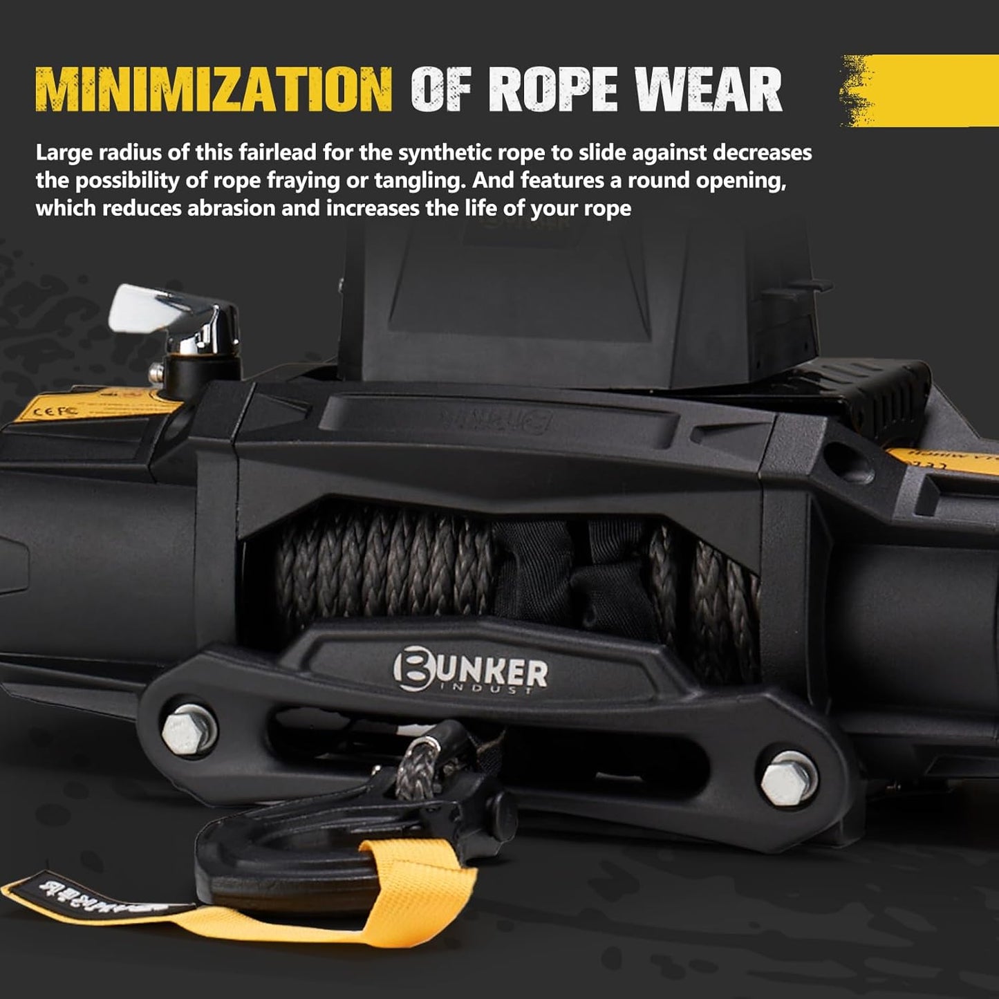 BUNKER INDUST Winch Hawse Fairlead 10" Inch Aluminum Fairlead for 9,000-14,500lbs Winch with Synthetic Rope Winch Accessories