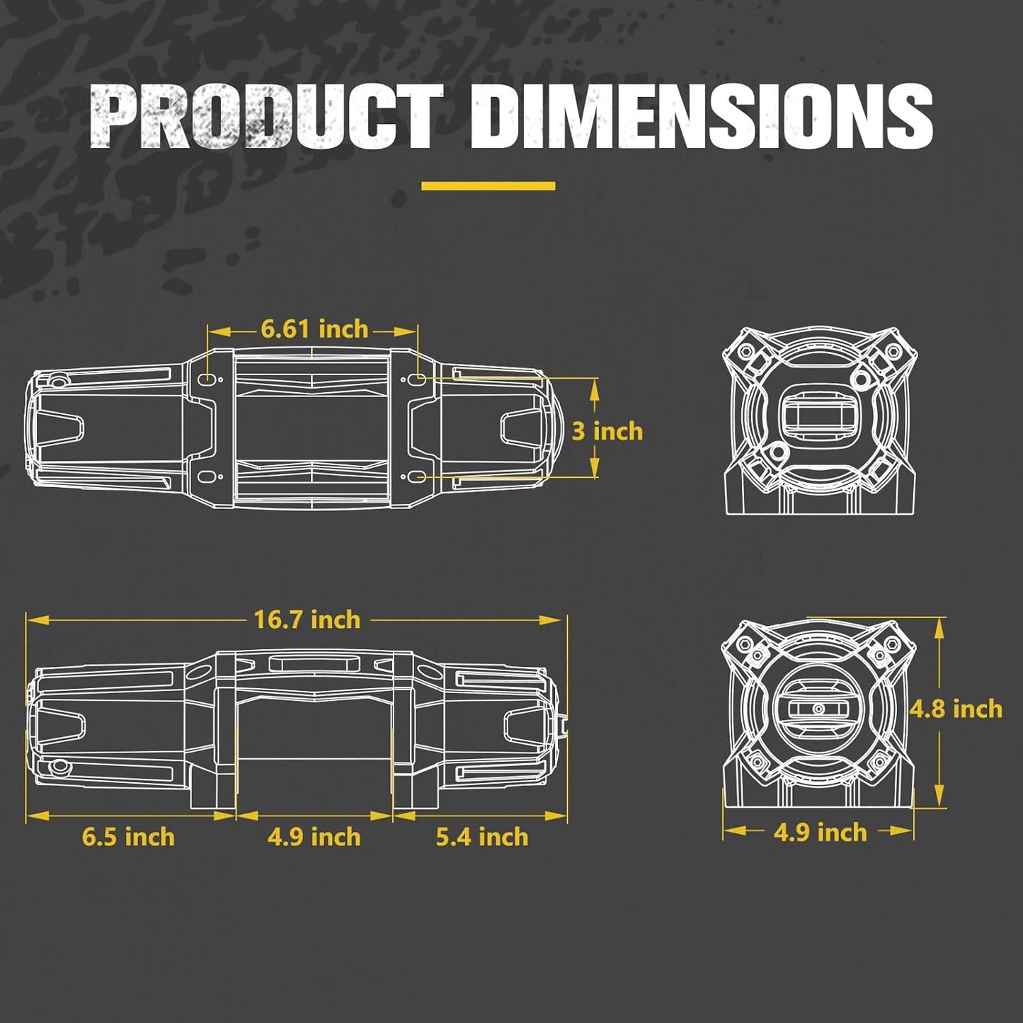 6500lb Electric Winch with Synthetic Rope Hawse Fairlead Kit For UTV/ATV