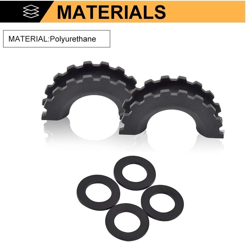 BUNKER INDUST D Ring/Shackle Isolator Kit,1 Pair Black D-Ring Isolator and 4 Pcs Washers Dring Cover Fit for 3/4" Shackle Hooks 4x4 Off Road Jeep Accessories Protect Your Bumper and Reduce Rattling