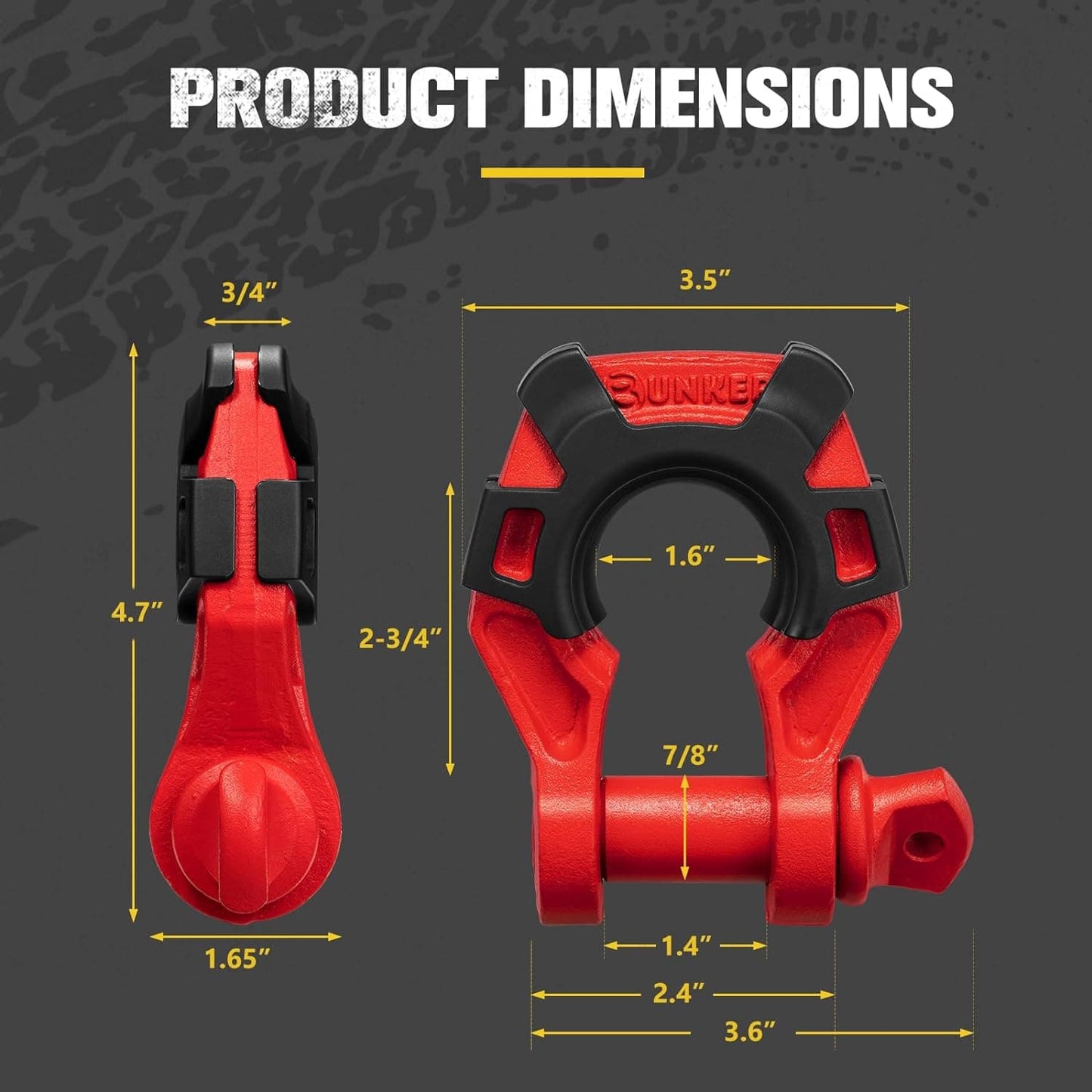 3/4" D Ring Shackle with 7/8" Pin + Isolator