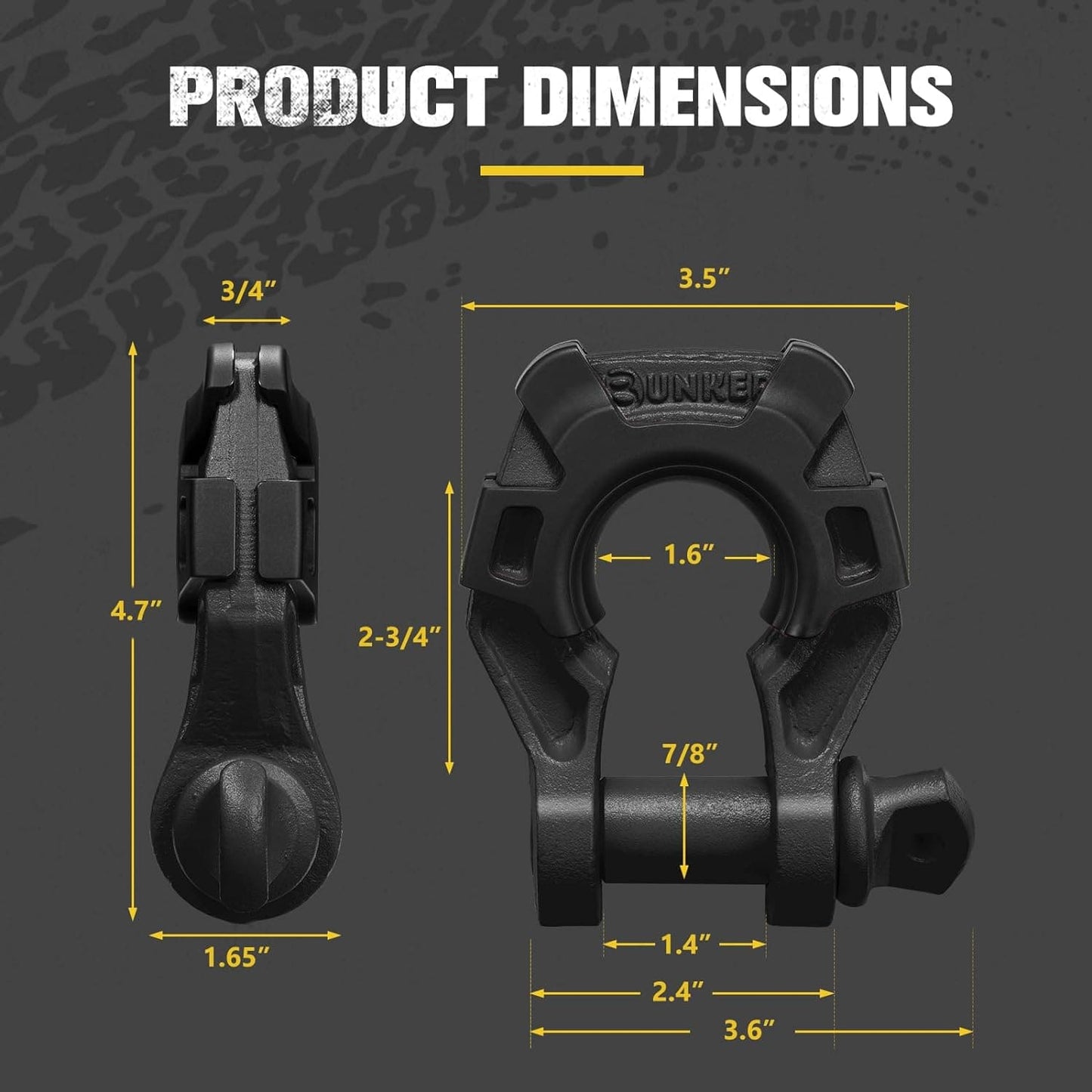 3/4" D Ring Shackle with 7/8" Pin + Isolator