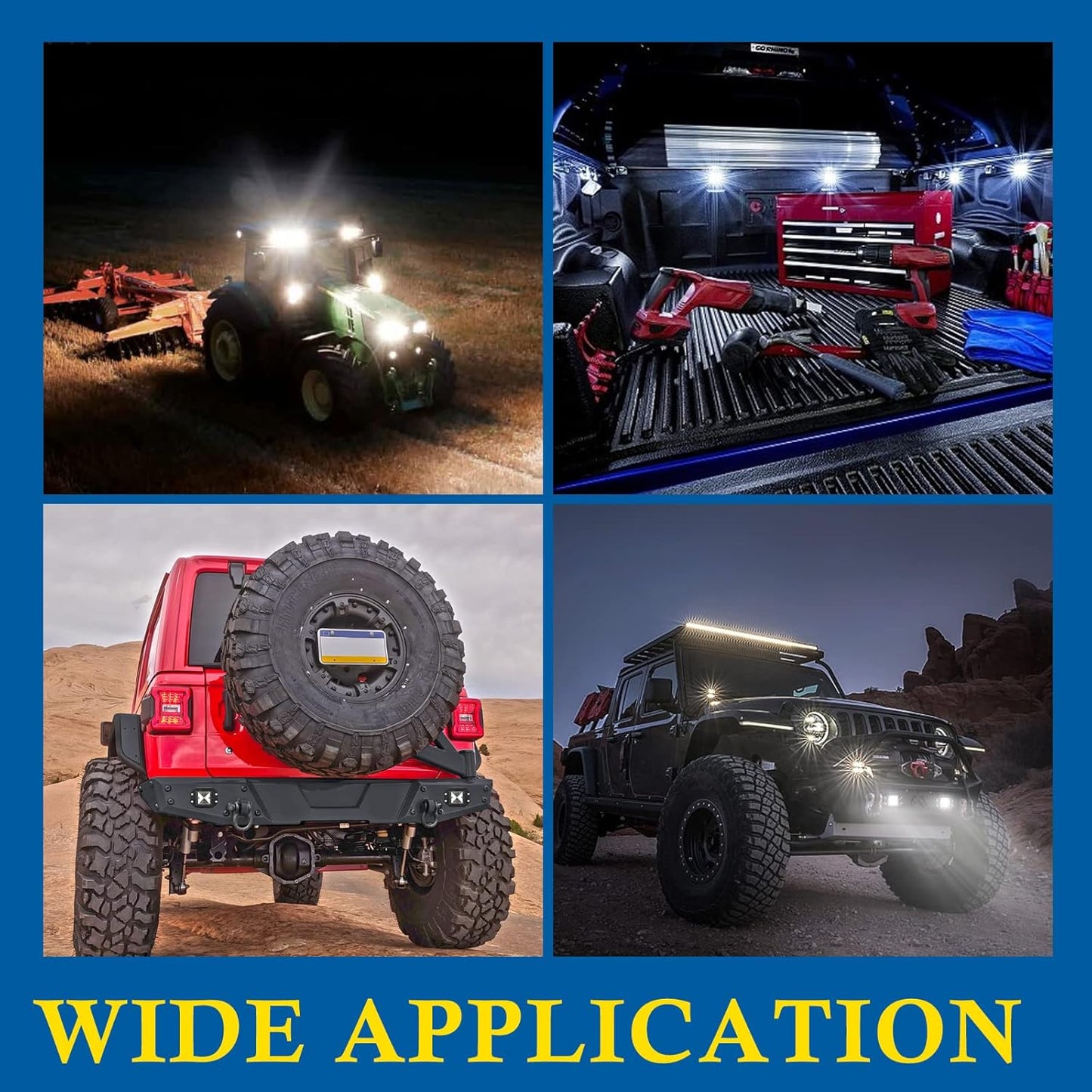 BUNKER INDUST 5" Inch Flood LED Light Pods, Pair Flush Mount LED Work Light 4800LM Light Bar Backup Driving Lights Waterproof for Truck Tractor Off Road 4x4 Jeep Pickup SUV ATV UTV Golf Cart
