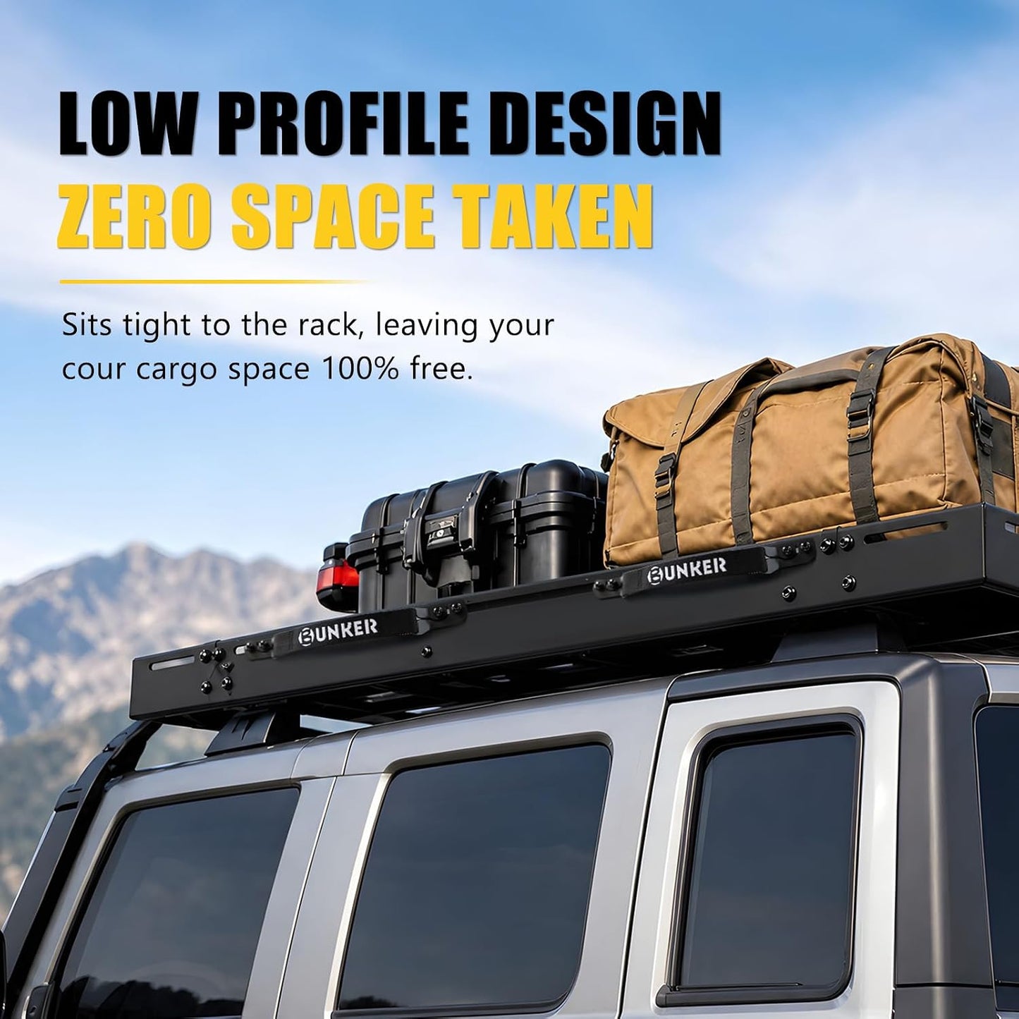 BUNKER INDUST 2PCS Roof Rack Grab Handles, Reinforced Strap Comfort Webbing Side Hand Grips Anti-Vibration for Overland Platform Racks Rooftop Tent Access