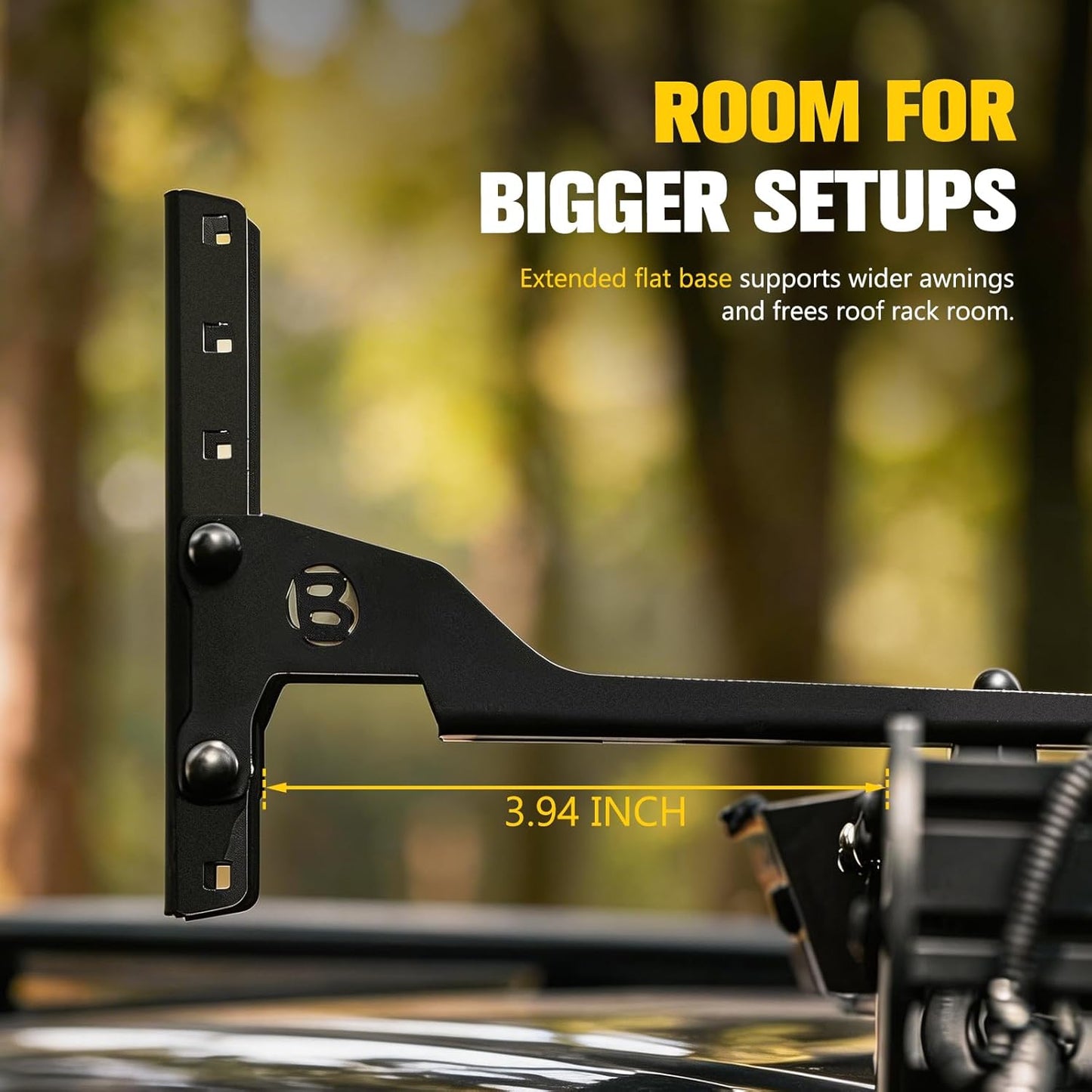 BUNKER INDUST 3 Pcs Awning Mounting Brackets for Car Roof Rack, Heavy Duty L-Shaped Mount Brackets Fit for Vehicle 180 Awning / 270 Awning / Shower Awning